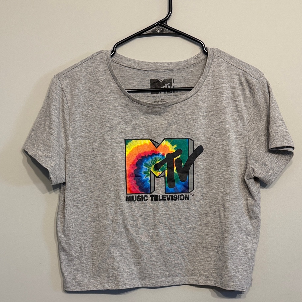 MTV Gray Tee with Vibrant Logo